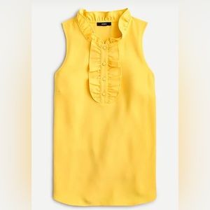 Ruffled sleeveless top in 365 crepe in warm sun